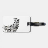 Zwart-wit Jaguar Illustratie Monogram Bagagelabel (Achterkant horizontaal)