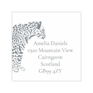 Zwart-wit Jaguar Illustratie Retouradres Zelfinktende Stempel