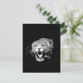 Zwart-wit Jaguar uitnodiging (Staand voorkant)