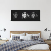 Zwart & Wit Jaguar Verpakt Canvas (Insitu (Slaapkamer))