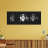 Zwart & Wit Jaguar Verpakt Canvas Afdruk (Insitu (Woonkamer))