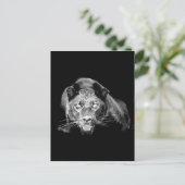 Zwart & Wit Jaguar - Wilde Katten Briefkaart (Staand voorkant)