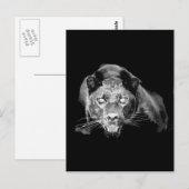 Zwart & Wit Jaguar - Wilde Katten Briefkaart (Voorkant / Achterkant)