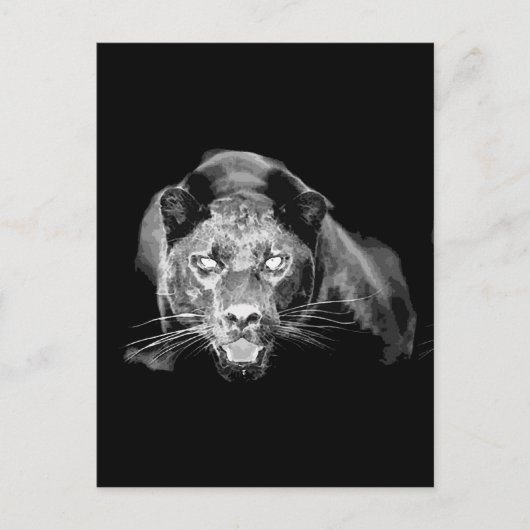 Zwart & Wit Jaguar - Wilde Katten Briefkaart (Voorkant)