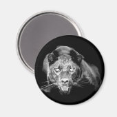 Zwart & Wit Jaguar - Wilde Katten Magneet (Voorkant / Achterkant)