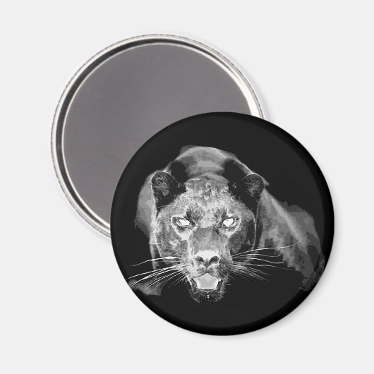 Zwart & Wit Jaguar - Wilde Katten Magneet (Voorkant / Achterkant)