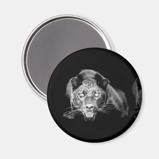 Zwart & Wit Jaguar - Wilde Katten Magneet (Voorkant / Achterkant)