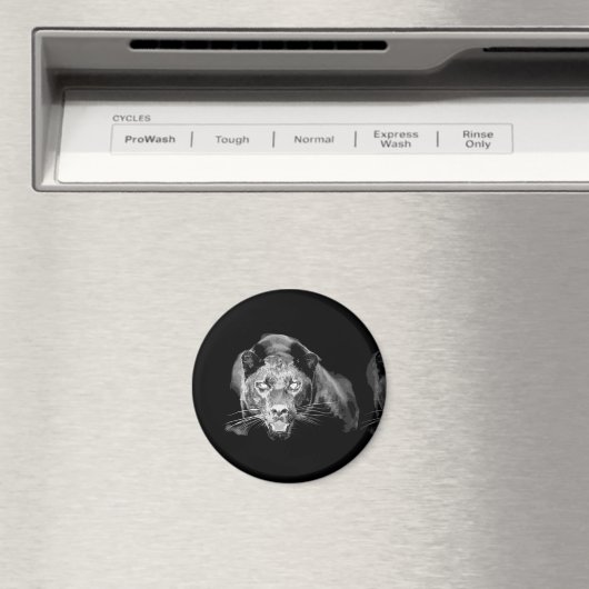 Zwart & Wit Jaguar - Wilde Katten Magneet (Insitu (Vaatwasser))