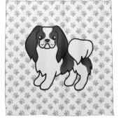 Zwart-wit Japans kapotte tekenfilm Douchegordijn (Voorkant)