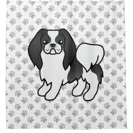 Zwart-wit Japans kapotte tekenfilm Douchegordijn (Voorkant)