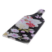  Zwart Wit Japans Kimono Bloemenglas Snijplank (Hoek)