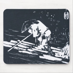 Zwart-wit Japans Ukiyo-e Hanaikada Muismat