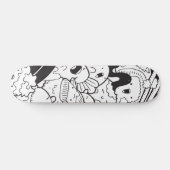 Zwart-wit Japans werkstation Persoonlijk Skateboard (Horizontaal)