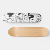 Zwart-wit Japans werkstation Persoonlijk Skateboard (Horizontaal)