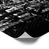 Zwart/Wit Japanse Pagode w/Kersenbloesems Poster (Hoek)