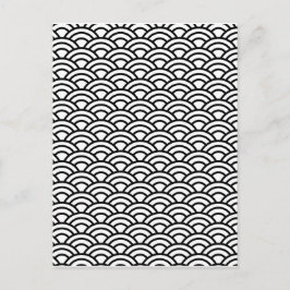 Zwart-wit Japanse visschaalverdeling geometrisch Briefkaart