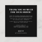 Zwart wit je hebt een geweldige smaak bedankt vierkante visitekaartje (Achterkant)