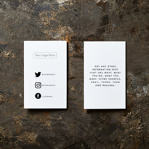 Zwart-wit je logo sociale links informatiekaartje