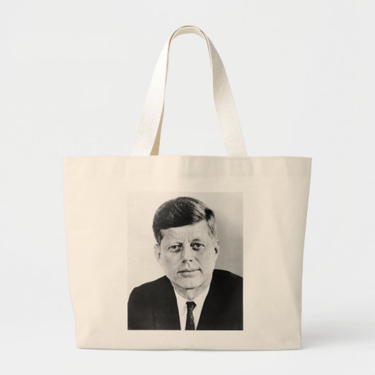 Zwart & Wit JFK John F. Kennedy Grote Tote Bag (Voorkant)
