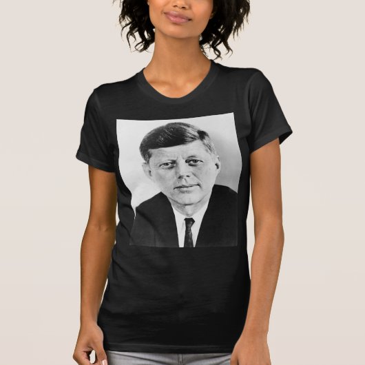 Zwart & Wit JFK John F. Kennedy T-shirt (Voorkant)