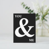 Zwart-wit Jij en ik Ampersand Briefkaart (Staand voorkant)
