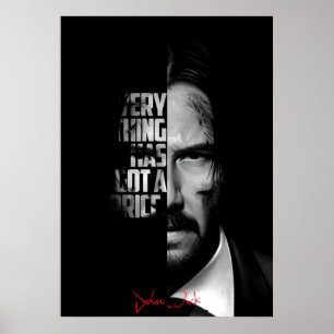 Zwart-wit John Wick-citaat Poster