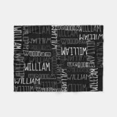 Zwart-wit jongens gepersonaliseerde aangepaste naa fleece deken (Voorkant (Horizontaal))