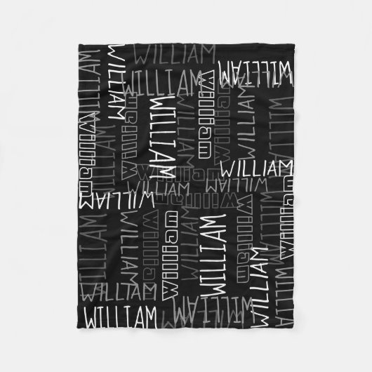 Zwart-wit jongens gepersonaliseerde aangepaste naa fleece deken (Voorkant)