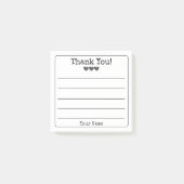 Zwart-wit Jouw naam en hart bedankt Post-it® Notes (Voorkant)