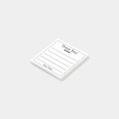 Zwart-wit Jouw naam en hart bedankt Post-it® Notes (Schuin)