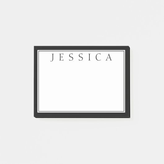 Zwart & Wit | JOUW NAAM Post-it® Notes (Voorkant)