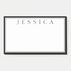 Zwart & Wit JOUW NAAM Post-it® Notes