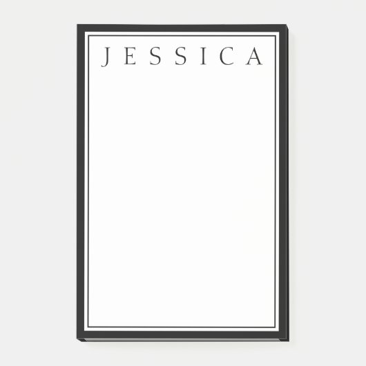Zwart & Wit | JOUW NAAM Post-it® Notes (Voorkant)