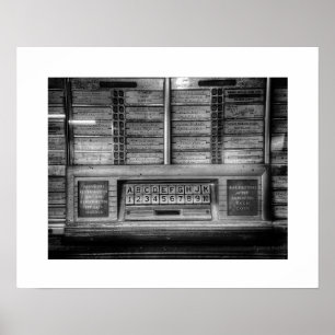 Zwart-wit Jukebox Poster Print