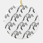 Zwart-wit Jumping Kangoeroe Schets Keramisch Ornament (Achterkant)