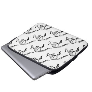 Zwart-wit Jumping Kangoeroe Schets Laptop Sleeve