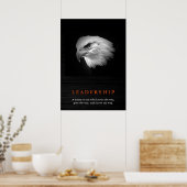 Zwart Wit Kaal Eagle Leiderschap Poster (Keuken)