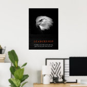 Zwart Wit Kaal Eagle Leiderschap Poster (Thuiskantoor)