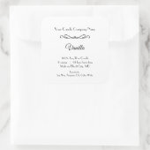 Zwart wit kaarslabel Vlourish Swirl minimalist Vierkante Sticker (Tas)