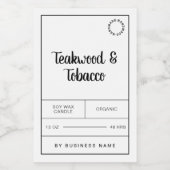 Zwart-wit kaarsproductlabelstickers voedselcontainer etiket (Enkel label)