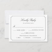 zwart-wit kader maaltijdkeuze RSVP kaart (Voorkant)