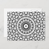 Zwart-wit Kaleidoscoop Patroon II Aankondigingskaart (Voorkant / Achterkant)