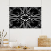 Zwart-wit kaleidoscoop poster (Keuken)