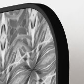 Zwart-wit Kaleidoscoop / Stropdas-kleurstofpatroon Pickleball Paddle (Links Detail)