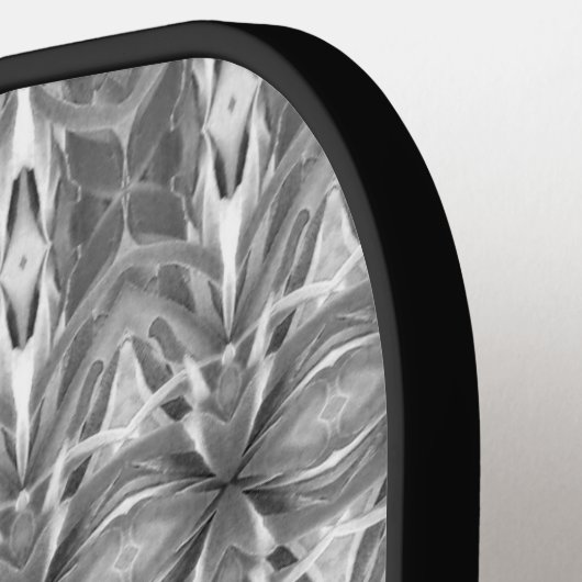 Zwart-wit Kaleidoscoop / Stropdas-kleurstofpatroon Pickleball Paddle (Links Detail)