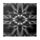 Zwart-wit kaleidoscoop tegeltje (Voorkant)