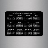 Zwart-wit kalender 2025 met aangepaste tekst magneet