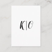 Zwart-wit Kalligrafie accommodatiekaart Informatiekaartje (Achterkant)