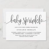 Zwart-wit  kalligrafie Baby Sprinkle Kaart (Voorkant)