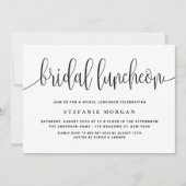 Zwart-wit  kalligrafie bruidslunch kaart (Voorkant)